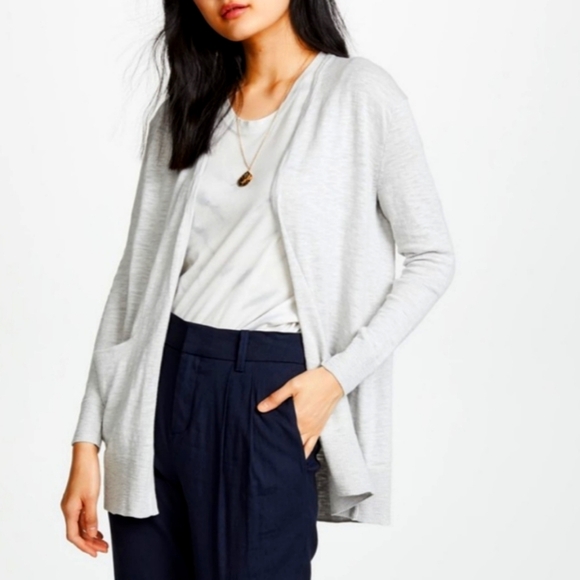 Madewell women's open front cardigan, lightweight,cotton blend,size L, pockets. - Picture 1 of 16